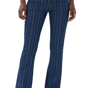 Lioness Navy Striped Flare Jeans NWT Small